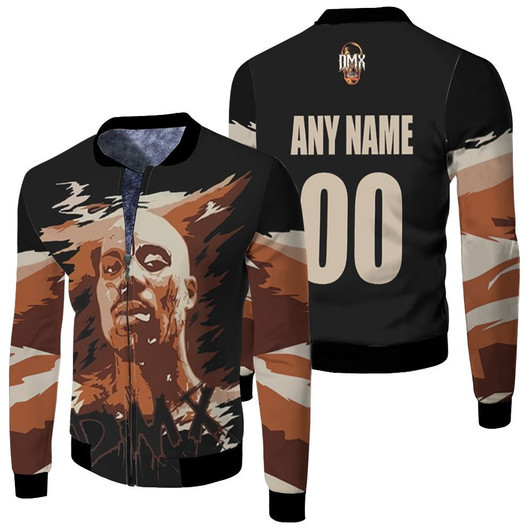 Dmx American Rapper Vapor Black Fleece Bomber Jacket