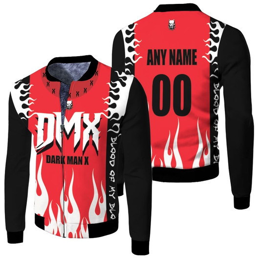 Dmx Dark Man X American Rapper Fire Red Black Fleece Bomber Jacket