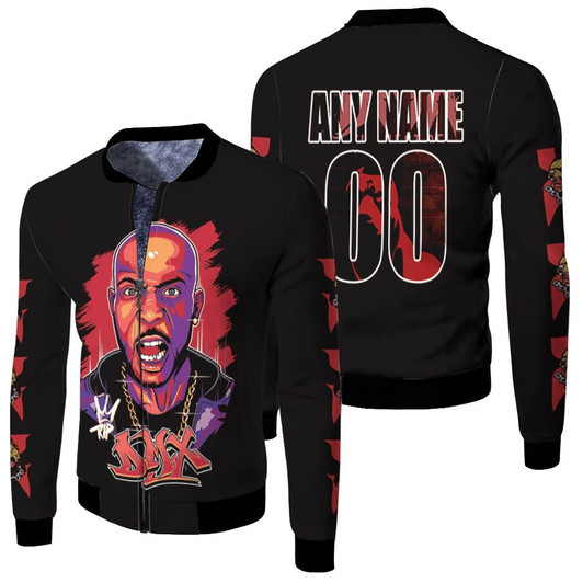 Dmx King American Rapper Black Fleece Bomber Jacket