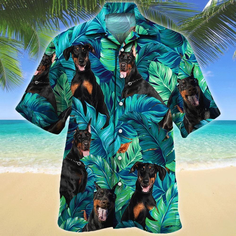 Doberman Pinscher Dog Lovers Aloha Hawaiian Shirt Colorful Short Sleeve Summer Beach Casual Shirt For Men And Women
