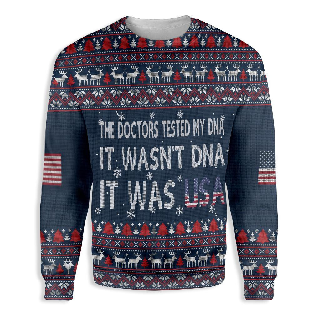 Doctors Tested My DNA It Was USA Ugly Christmas Sweater Ugly Sweater For Men Women