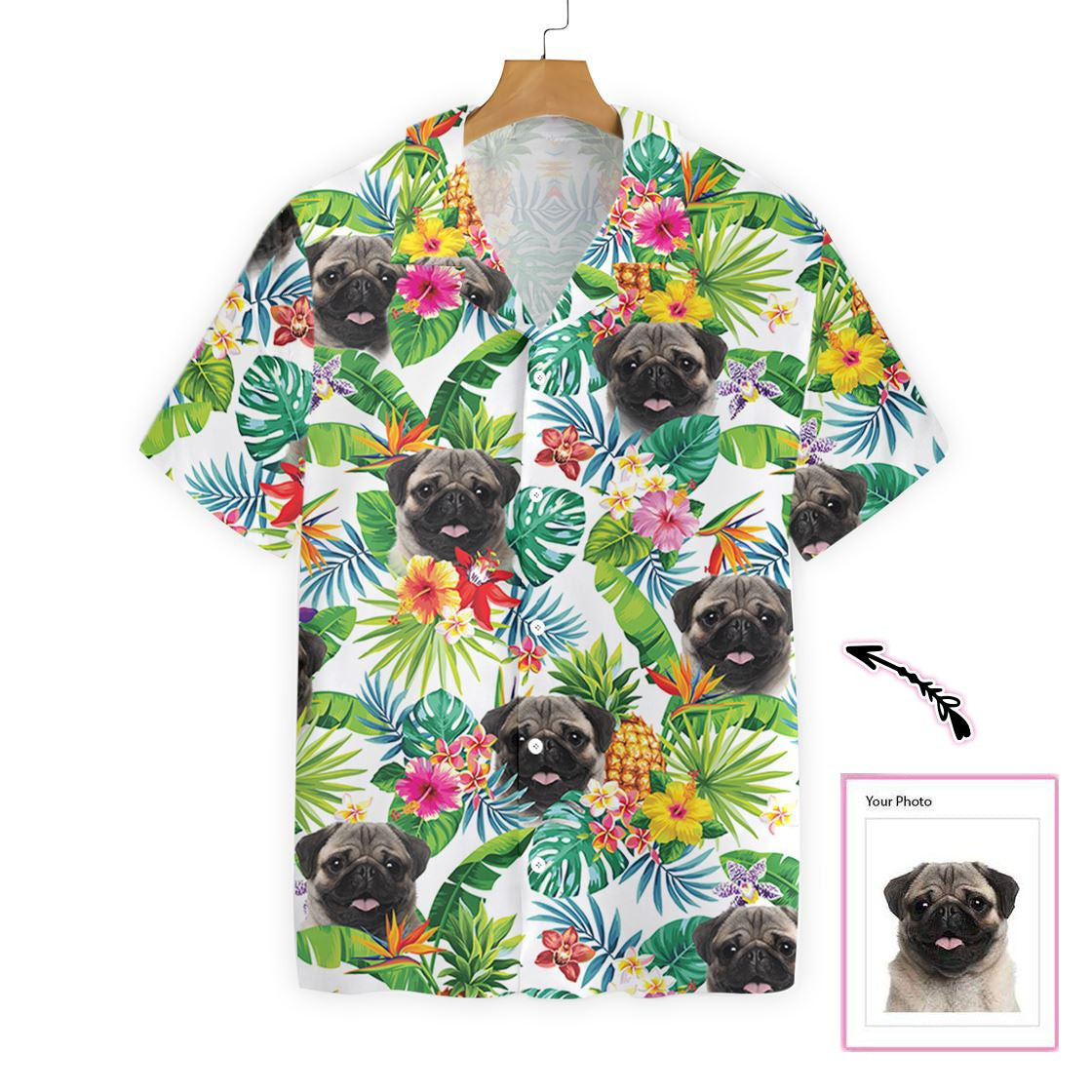 Dog And Tropical Pineapple Custom Hawaiian Shirt