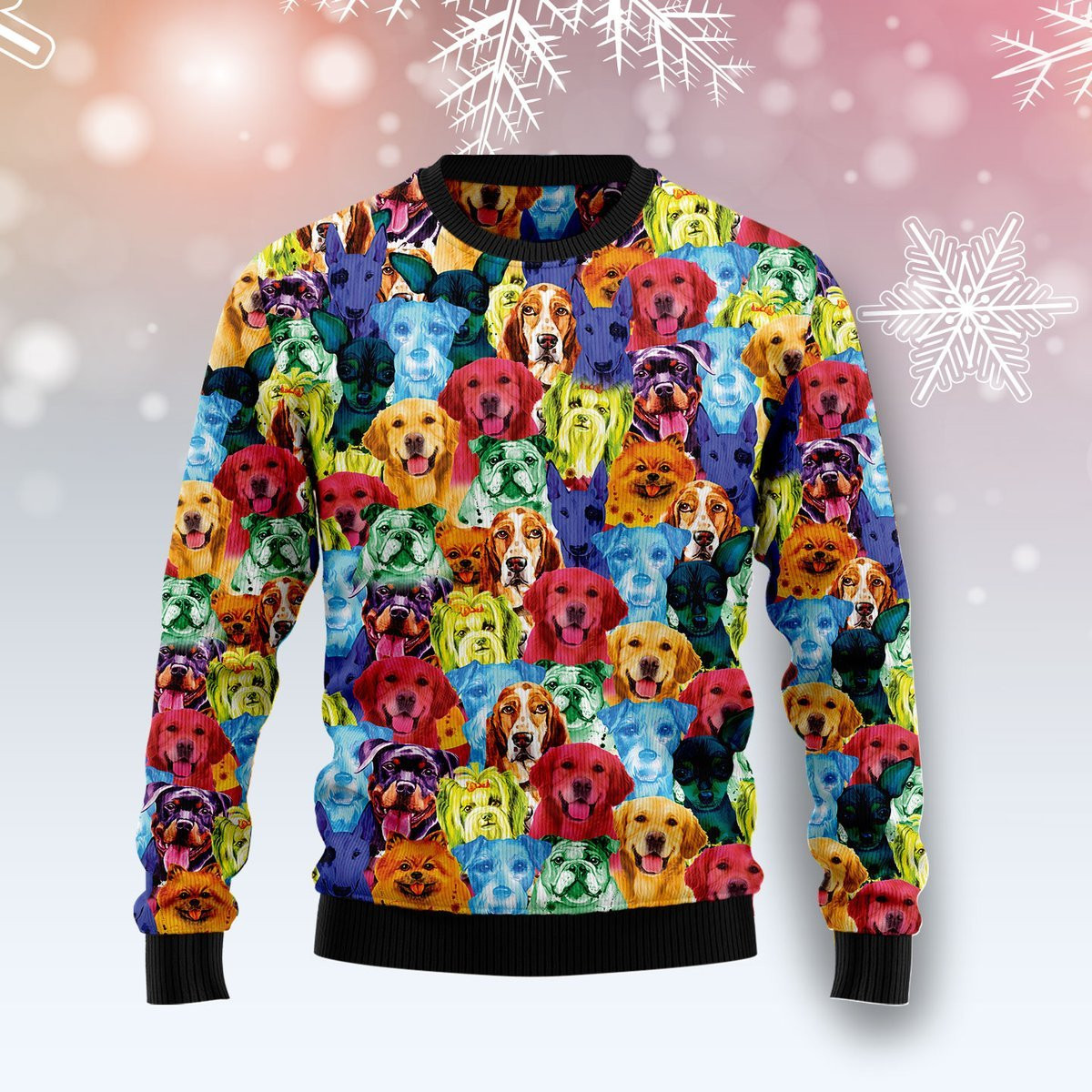 Dog Colorful Ugly Christmas Sweater Ugly Sweater For Men Women