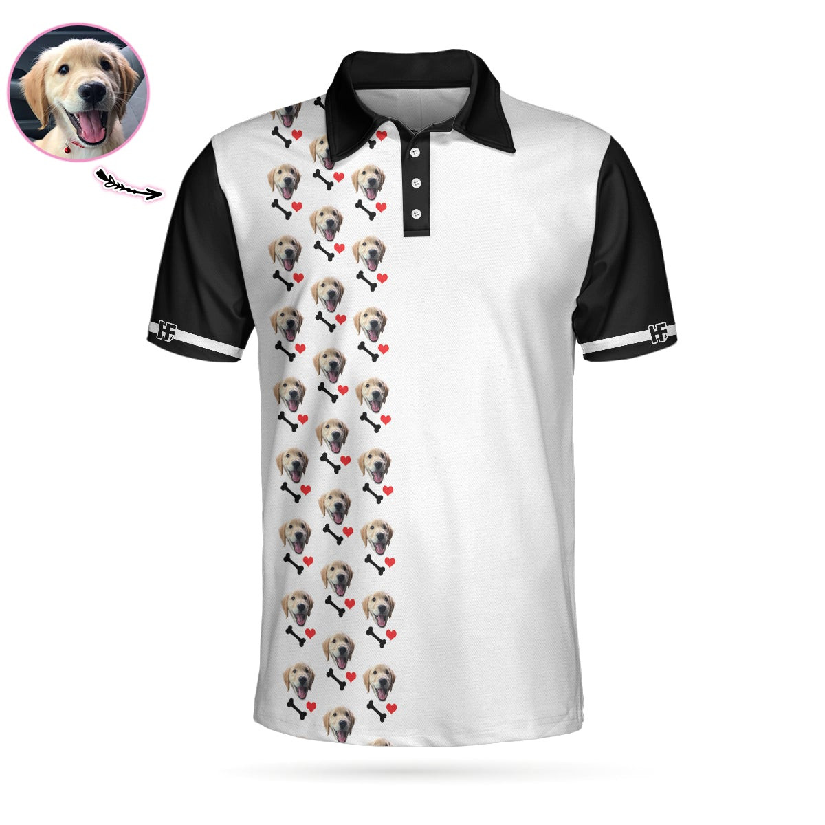 Dog Heart And Bone Custom Polo Shirt Personalized Dog Polo Shirt Gift For Dog Lovers