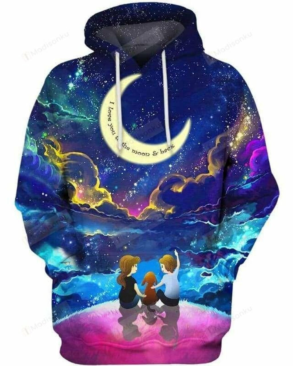 Dog I Love You To The Moon ampamp Back For Unisex 3d All Over Print Hoodie