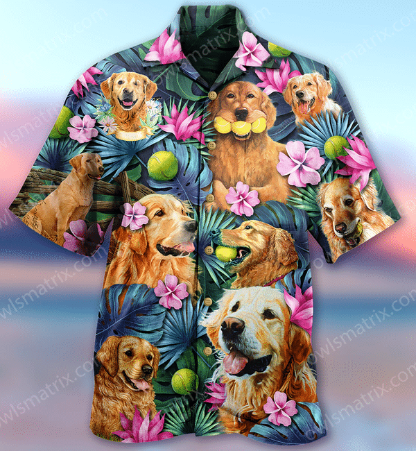 Dog Lovely Hug A Golden Limited - Hawaiian Shirt - Hawaiian Shirt For Men, Hawaiian Shirt For Women, Aloha Shirt