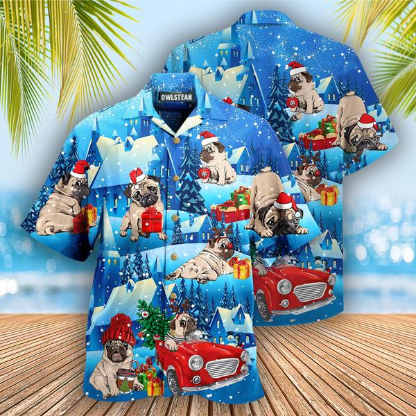 Dog Merry Chrismas With My Pug Edition - Hawaiian Shirt - Hawaiian Shirt For Men