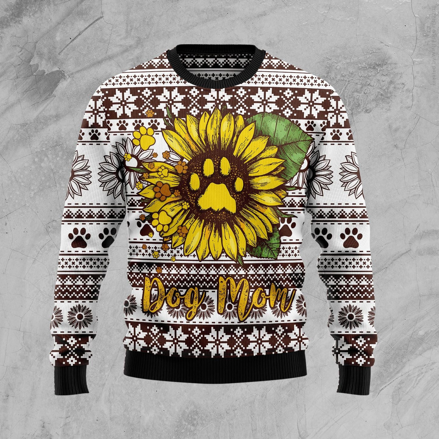 Dog Mom Sunflower Ugly Christmas Sweater