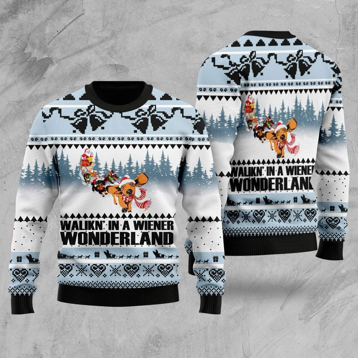 Dog lover Walkin In A Wiener Ugly Christmas Sweater Ugly Sweater For Men Women