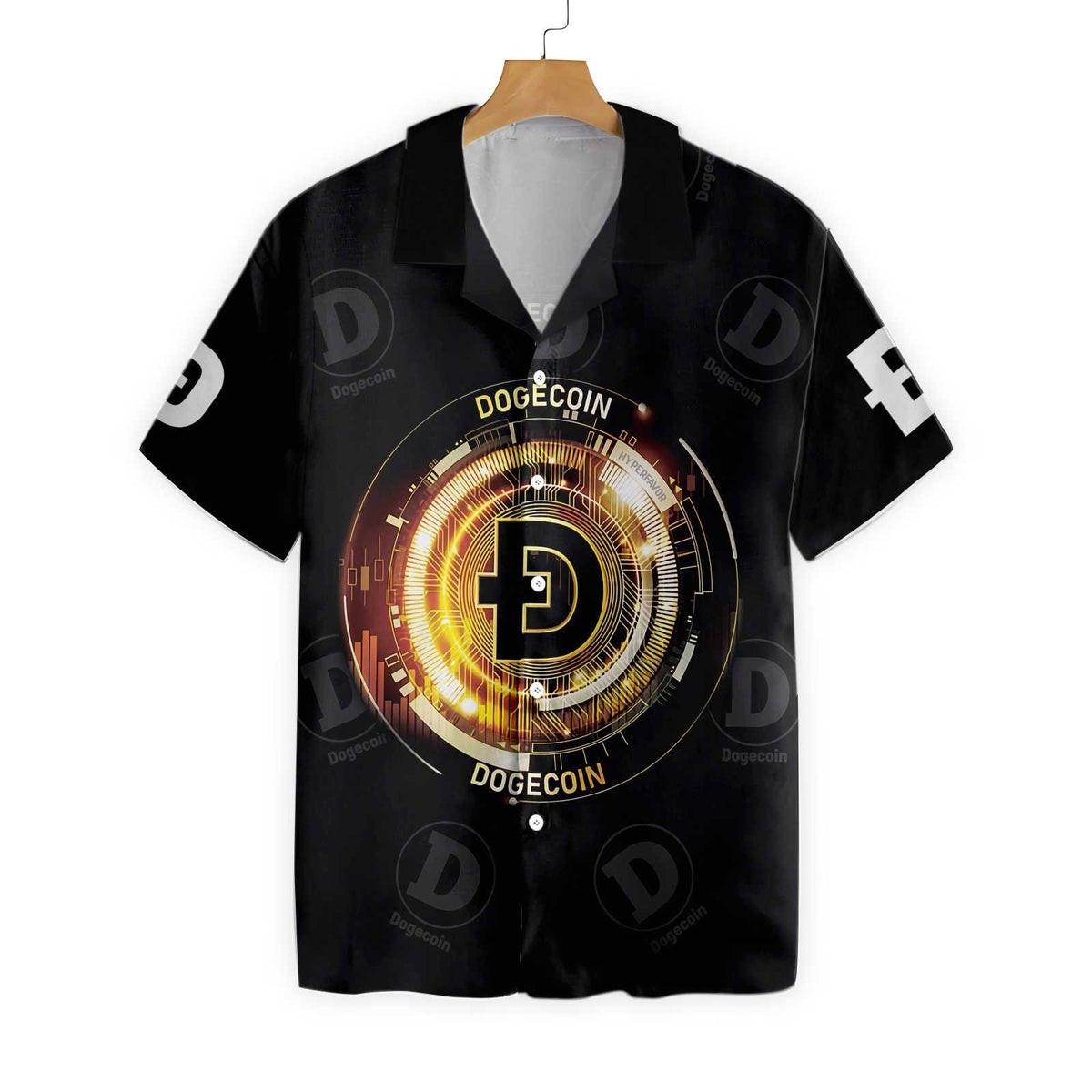 Doge Pattern Luxury Dogecoin Hawaiian Shirt