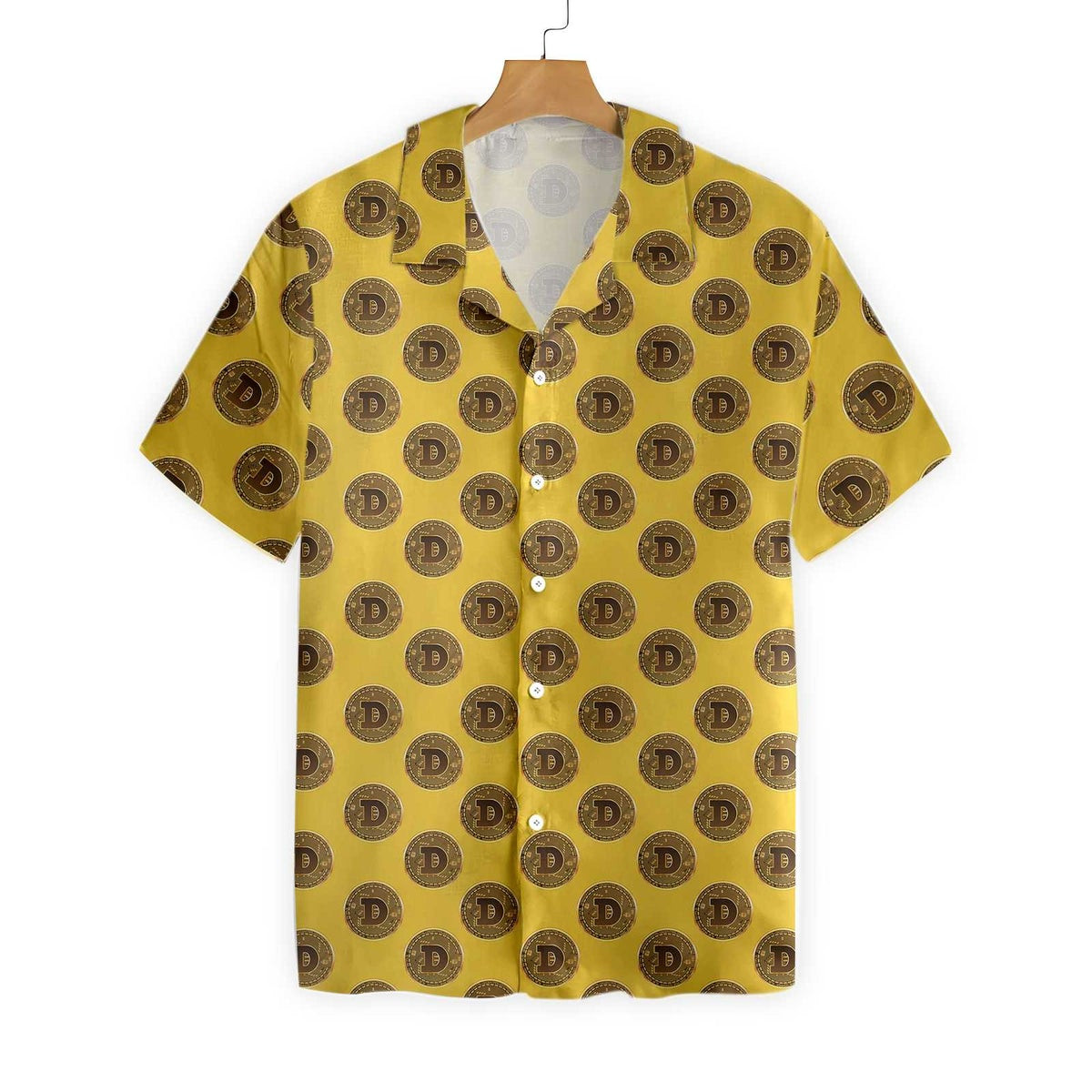 Dogecoin Pattern Hawaiian Shirt