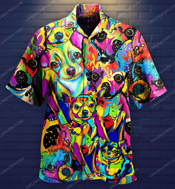 Dogs Color Mix Happy Limited Edition - Hawaiian Shirt - Hawaiian Shirt For Men