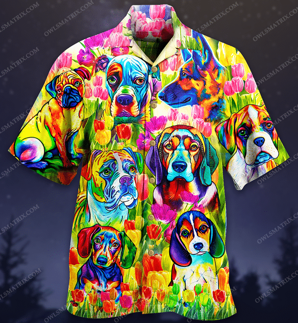 Dogs Colorfull Limited Edition - Hawaiian Shirt - Hawaiian Shirt For Men