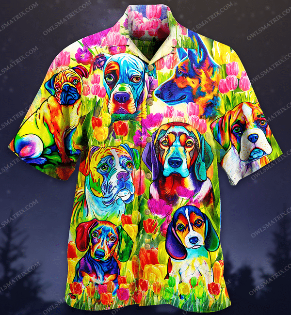 Dogs Colorfull Limited Edition - Hawaiian Shirt - Hawaiian Shirt For Men, Hawaiian Shirt For Women, Aloha Shirt