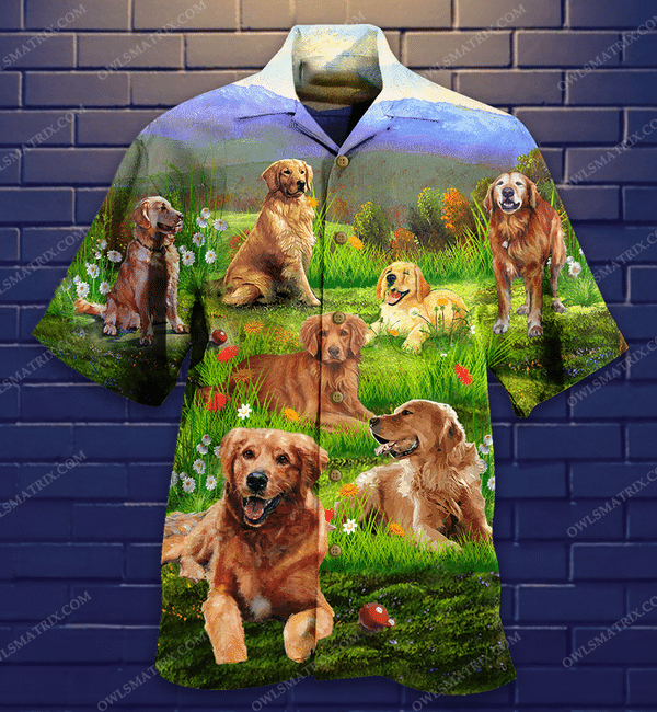 Dogs Golden Retriever Love Play Limited Edition - Hawaiian Shirt - Hawaiian Shirt For Men