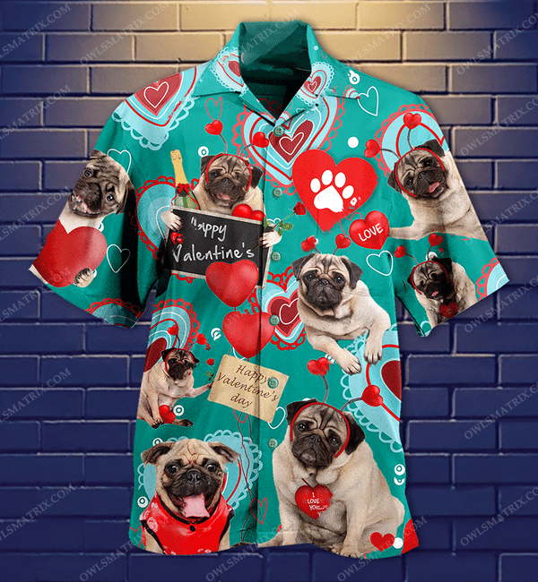 Dogs Happy Valentine Limited Edition - Hawaiian Shirt - Hawaiian Shirt For Men, Hawaiian Shirt For Women, Aloha Shirt