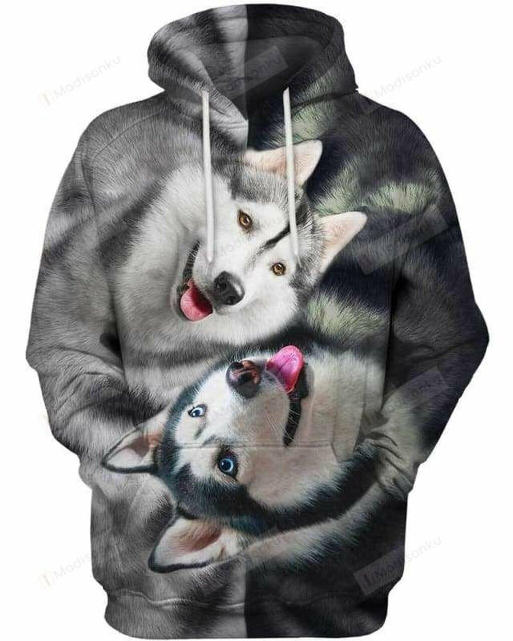 Dogs Husky Yin Yang For Unisex 3d All Over Print Hoodie, Zip-up Hoodie