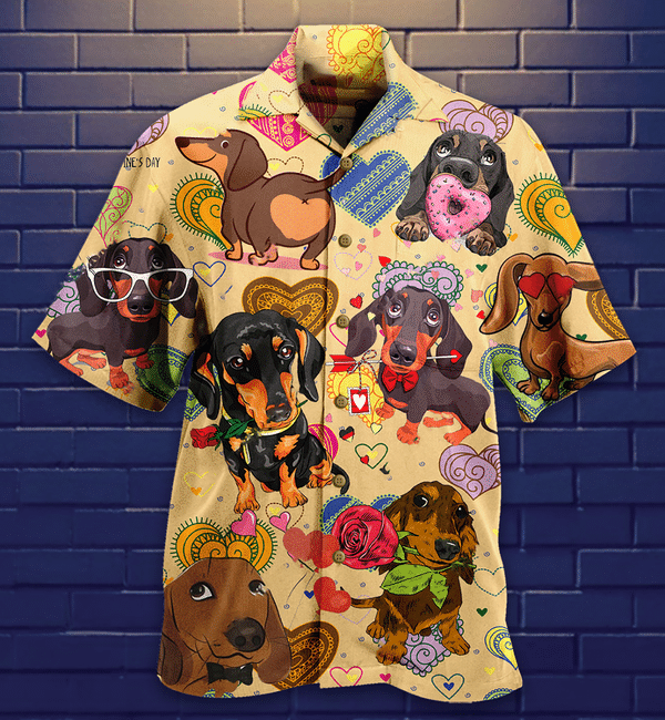 Dogs Love Heart Limited Edition - Hawaiian Shirt - Hawaiian Shirt For Men