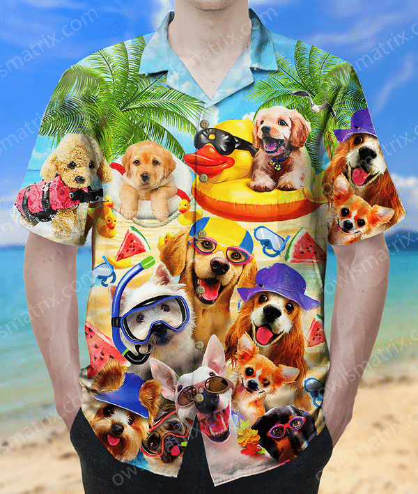 Dogs Summer Of Happy Puppies Limited Edition - Hawaiian Shirt - Hawaiian Shirt For Men, Hawaiian Shirt For Women, Aloha Shirt