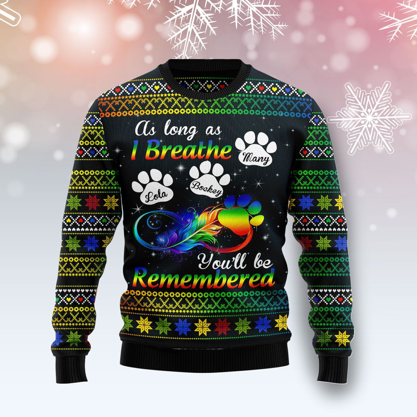 Dogs Will Be Remembered Ugly Christmas Sweater