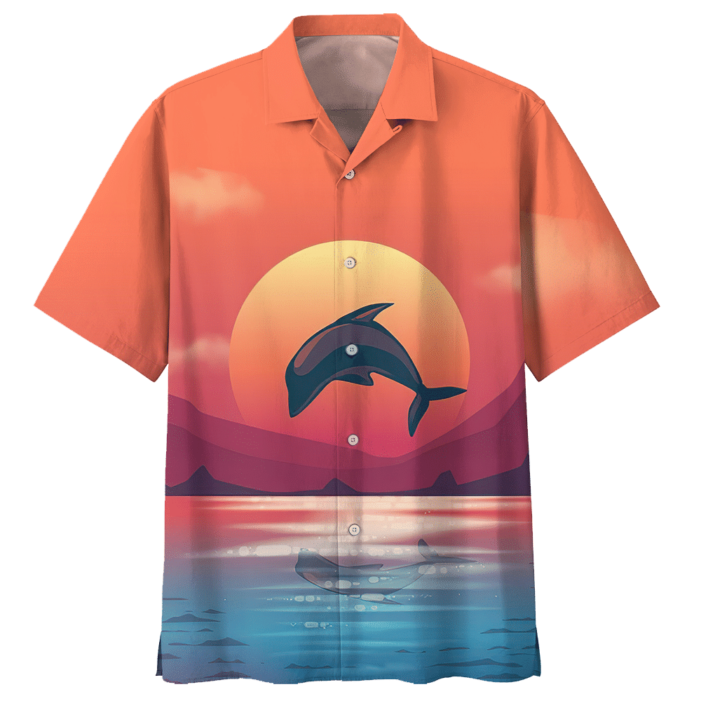 Dolphin Aloha Hawaiian Shirt Colorful Short Sleeve Summer Beach Casual Shirt For Men And Women