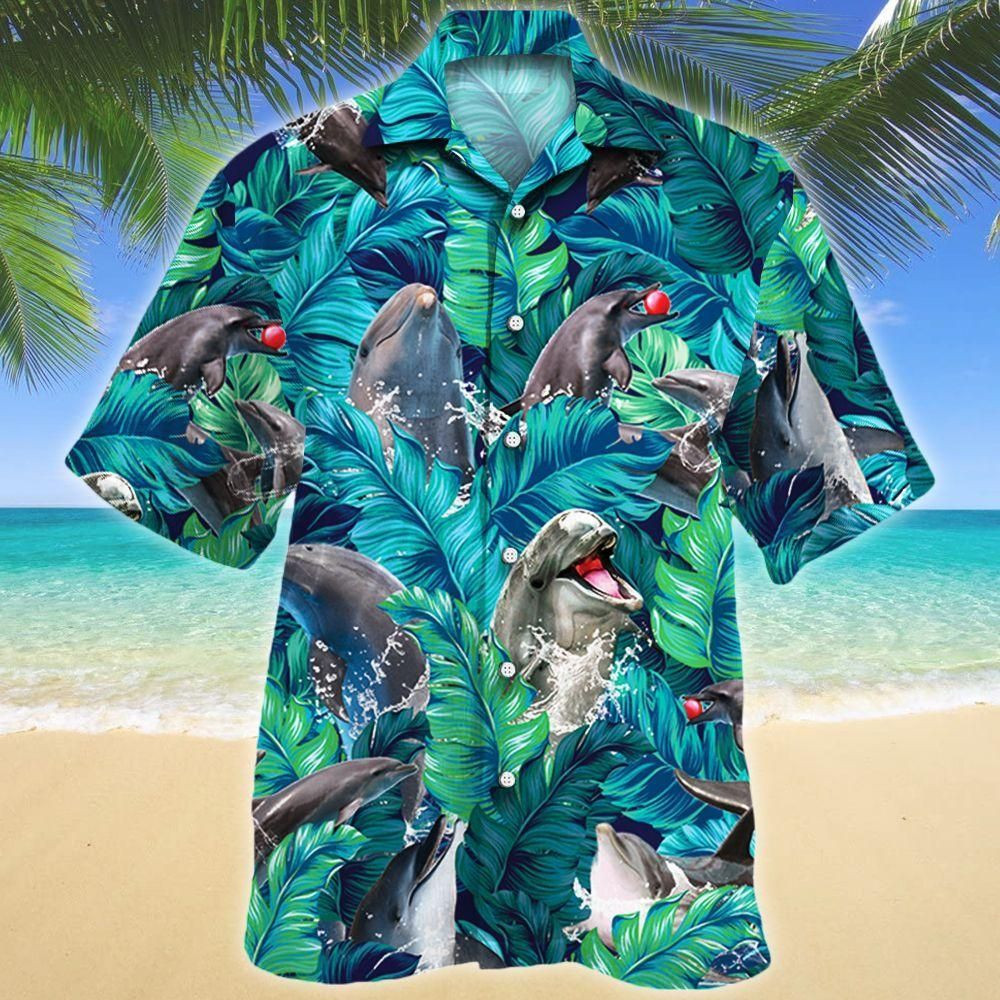 Dolphin Lovers Aloha Hawaiian Shirt Colorful Short Sleeve Summer Beach Casual Shirt For Men And Women