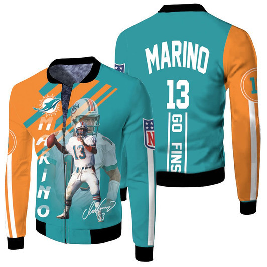 Dolphins Dan Marino Fleece Bomber Jacket