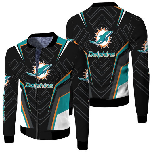 Dolphins For Dolphins Fan Fleece Bomber Jacket