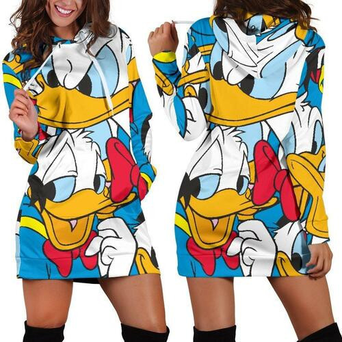 Donald Duck Hoodie Dress Sweater Dress Sweatshirt Dress 3d All Over Print For Women Hoodie