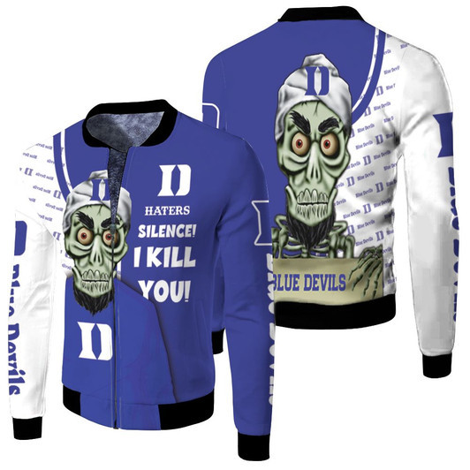 Done Duke Blue Devils Haters Silence The Dead Terrorist Fleece Bomber Jacket