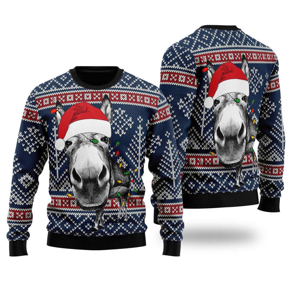 Donkey Funny Christmas Ugly Christmas Sweater Ugly Sweater For Men Women