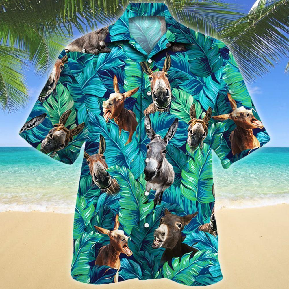 Donkey Lovers Aloha Hawaiian Shirt Colorful Short Sleeve Summer Beach Casual Shirt For Men And Women