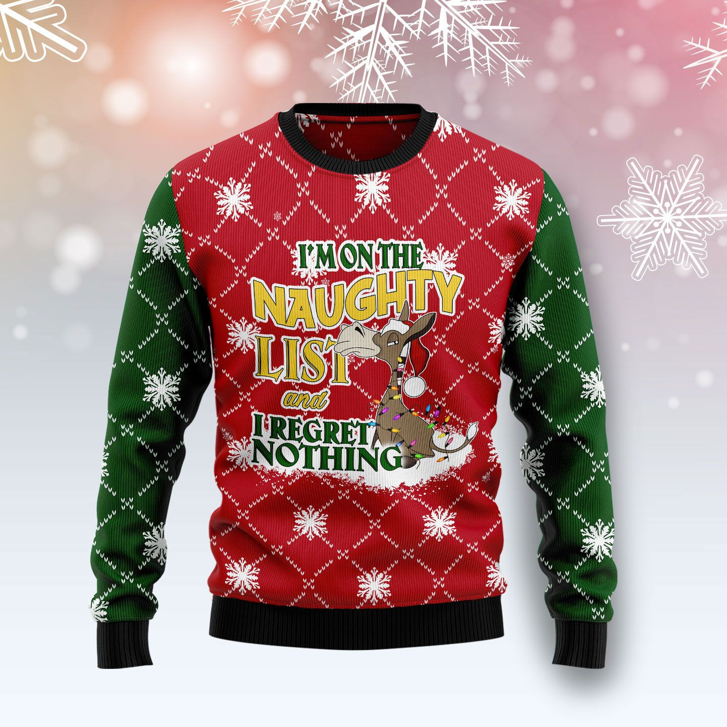 Donkey Naughty List Ugly Christmas Sweater Ugly Sweater For Men Women