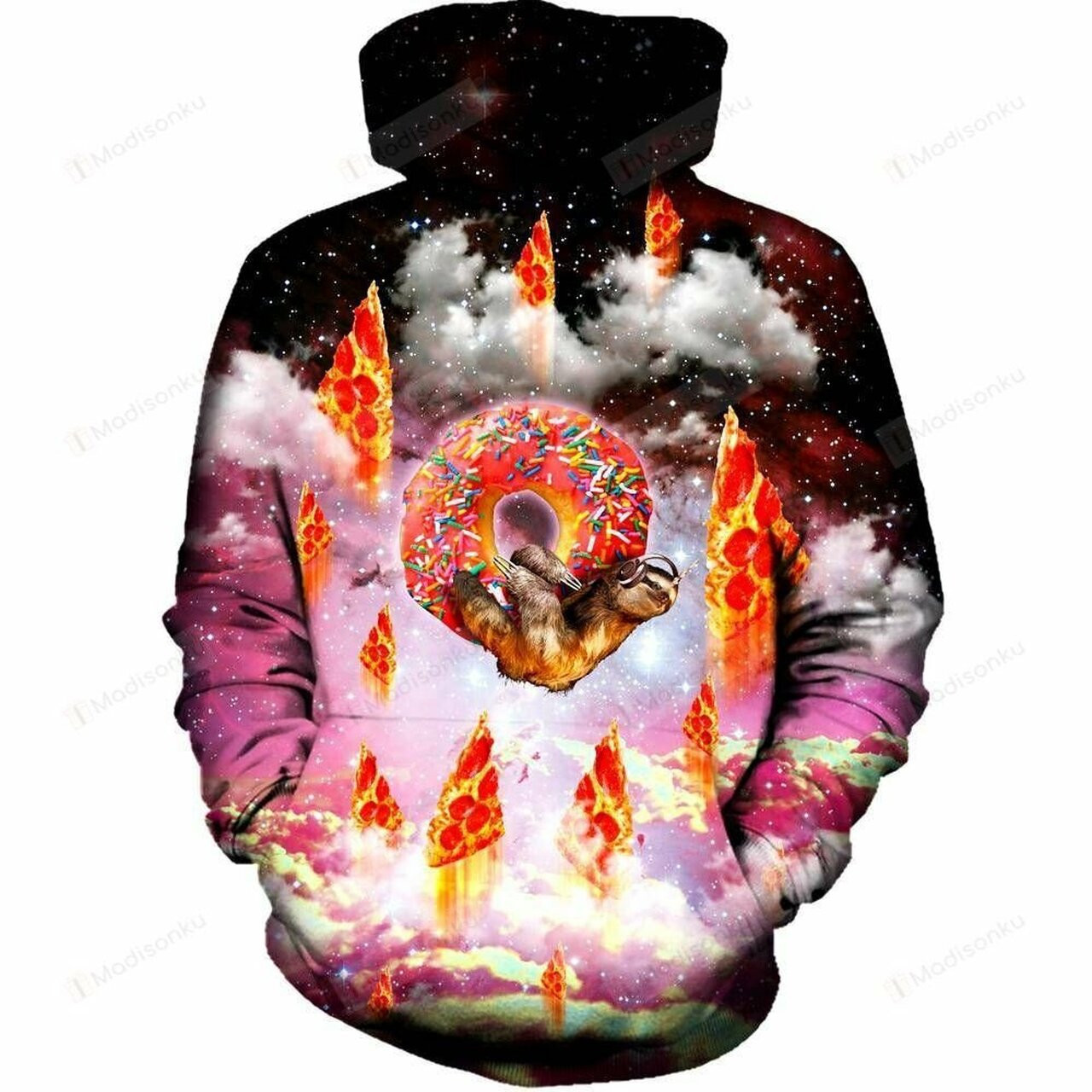 Donut Loving Sloth For Unisex 3d All Over Print Hoodie