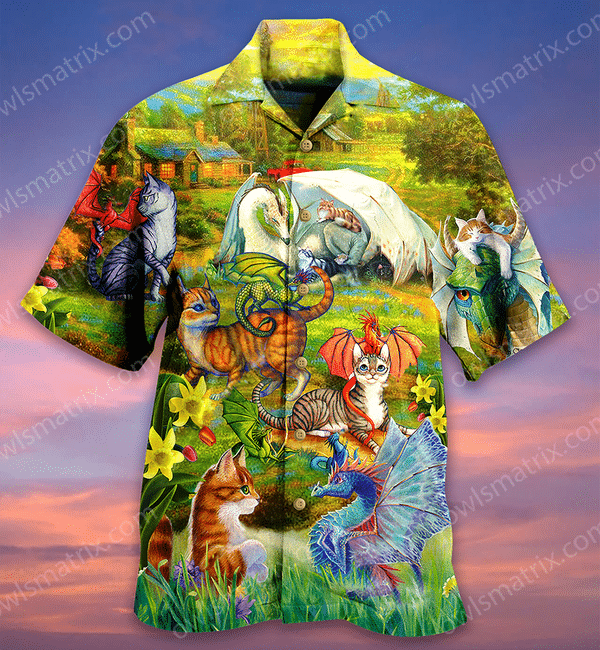 Dragon And Cats Love Life Limited - Hawaiian Shirt 23 - Hawaiian Shirt For Men