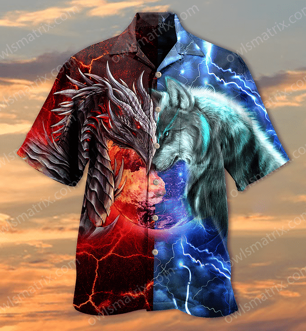 Dragon And Wolf Love Life Limited - Hawaiian Shirt 50 Hawaiian Shirt For Men