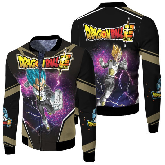 Dragon Ball Super Vegeta Super Saiyan Blue Fleece Bomber Jacket