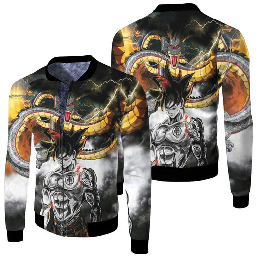 Dragon Ball Z Goku All Printed Style Fleece Bomber Jacket