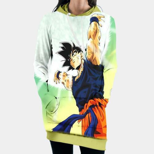 Dragon Ball Z Goku Spirit Bomb 3d Hoodie Dress Sweater Dress Sweatshirt Dress Hoodie
