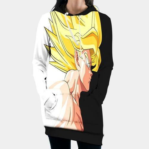 Dragon Ball Z Super Saiyan Bnw 3d Hoodie Dress Sweater Dress Sweatshirt Dress Hoodie