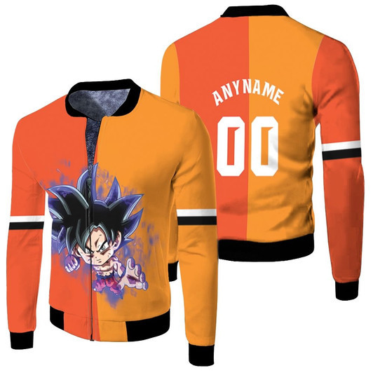 Dragon Balls Z Goku Kid Ultra Instinct Fleece Bomber Jacket