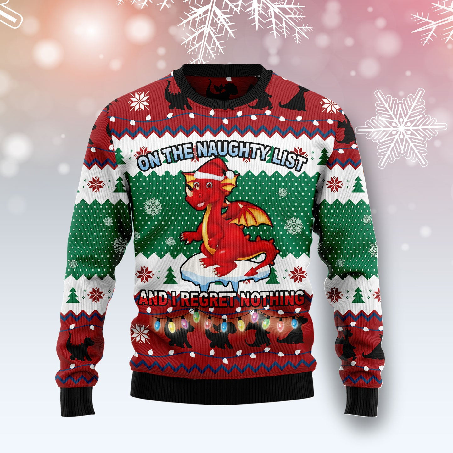 Dragon Christmas List Ugly Christmas Sweater, Ugly Sweater For Men Women, Holiday Sweater