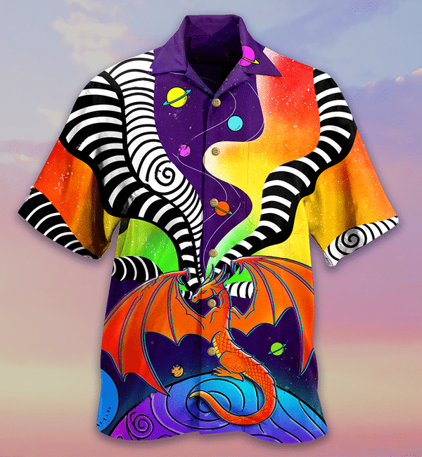 Dragon Color Galaxy Style Limited Edition - Hawaiian Shirt - Hawaiian Shirt For Men, Hawaiian Shirt For Women, Aloha Shirt