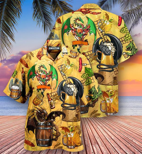 Dragon Drunkgon Loves Beer Edition - Hawaiian Shirt - Hawaiian Shirt For Men