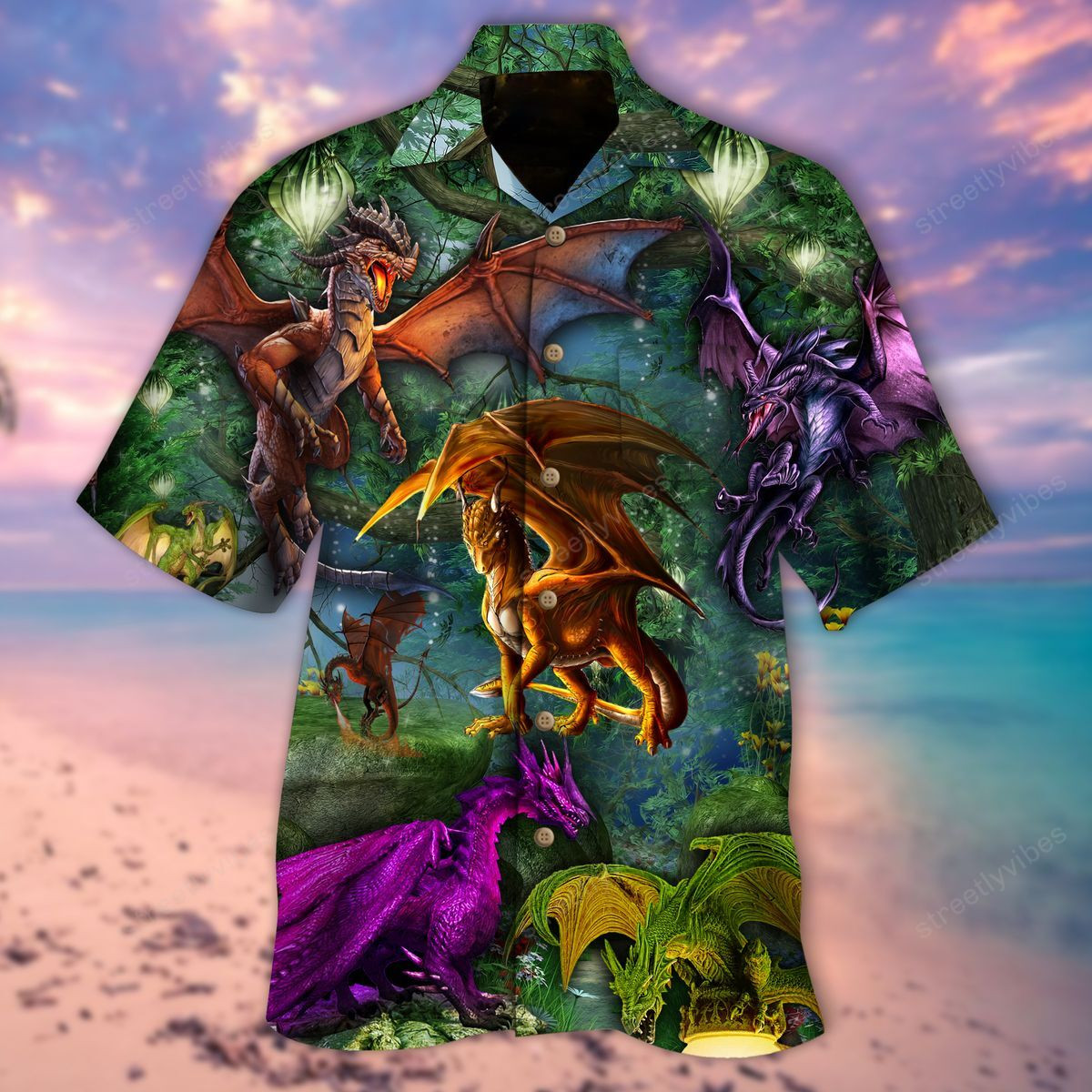 Dragon In Spring Hawaiian Shirt Hawaiian Shirt For Men