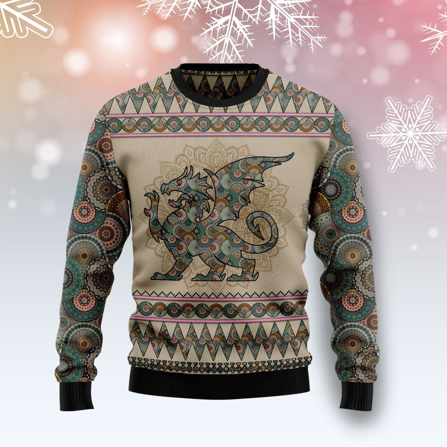 Dragon Mandala Ugly Christmas Sweater