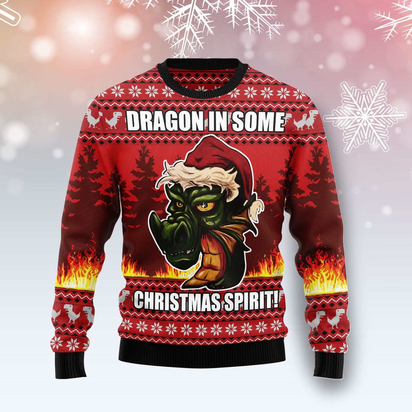 Dragon in some Christmas Spirit Ugly Christmas Sweater
