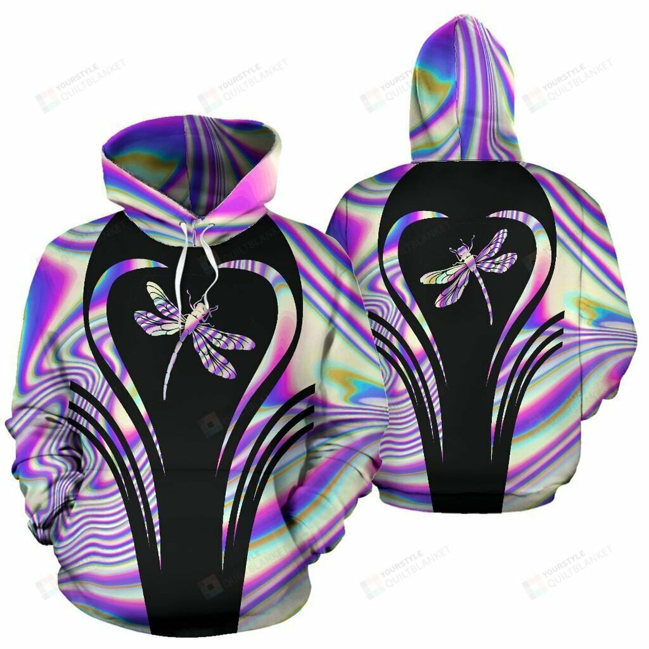 Dragonfly Hologram 3d All Over Print Hoodie