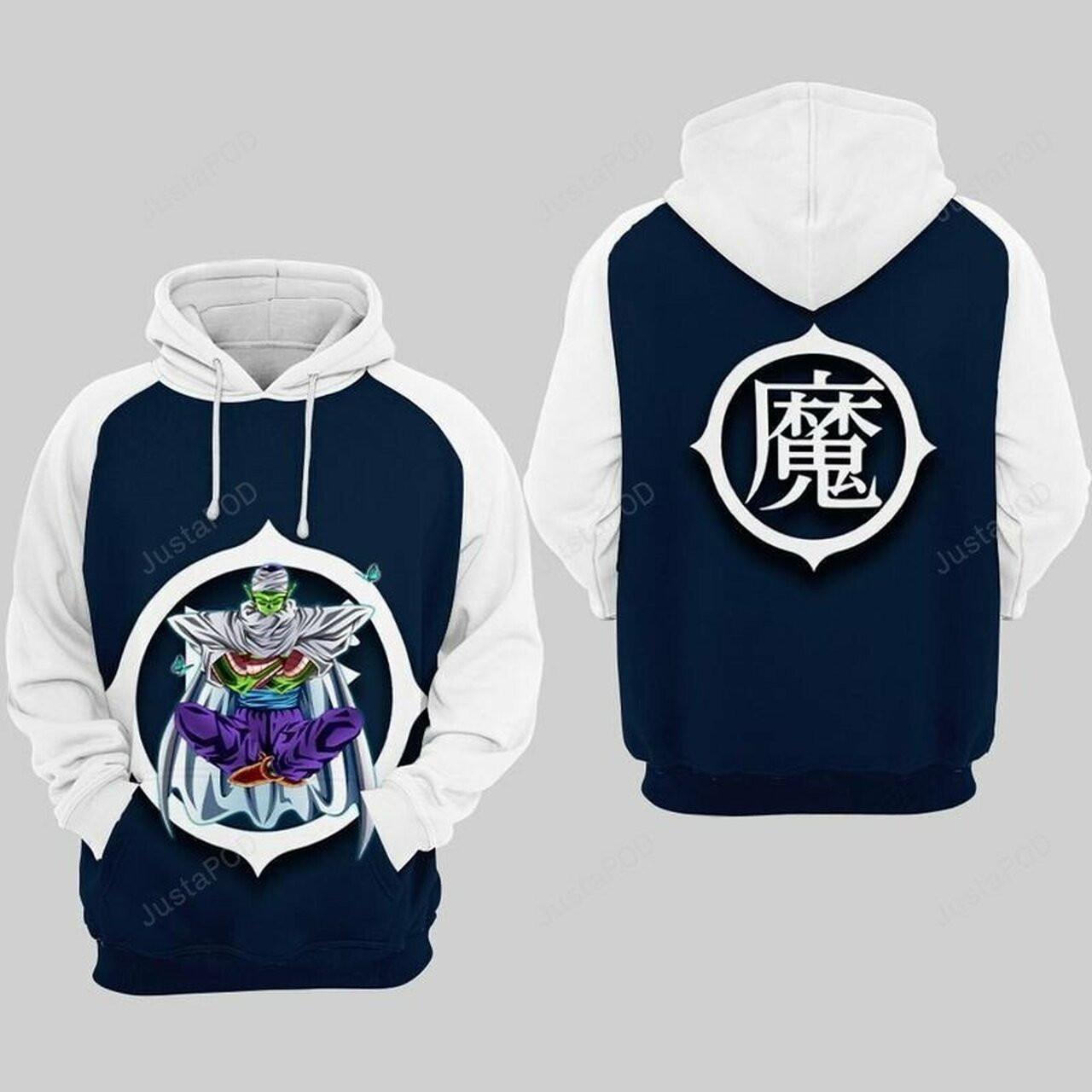 Dragons Ball Piccolo Blue ampamp White 3d All Over Print Hoodie