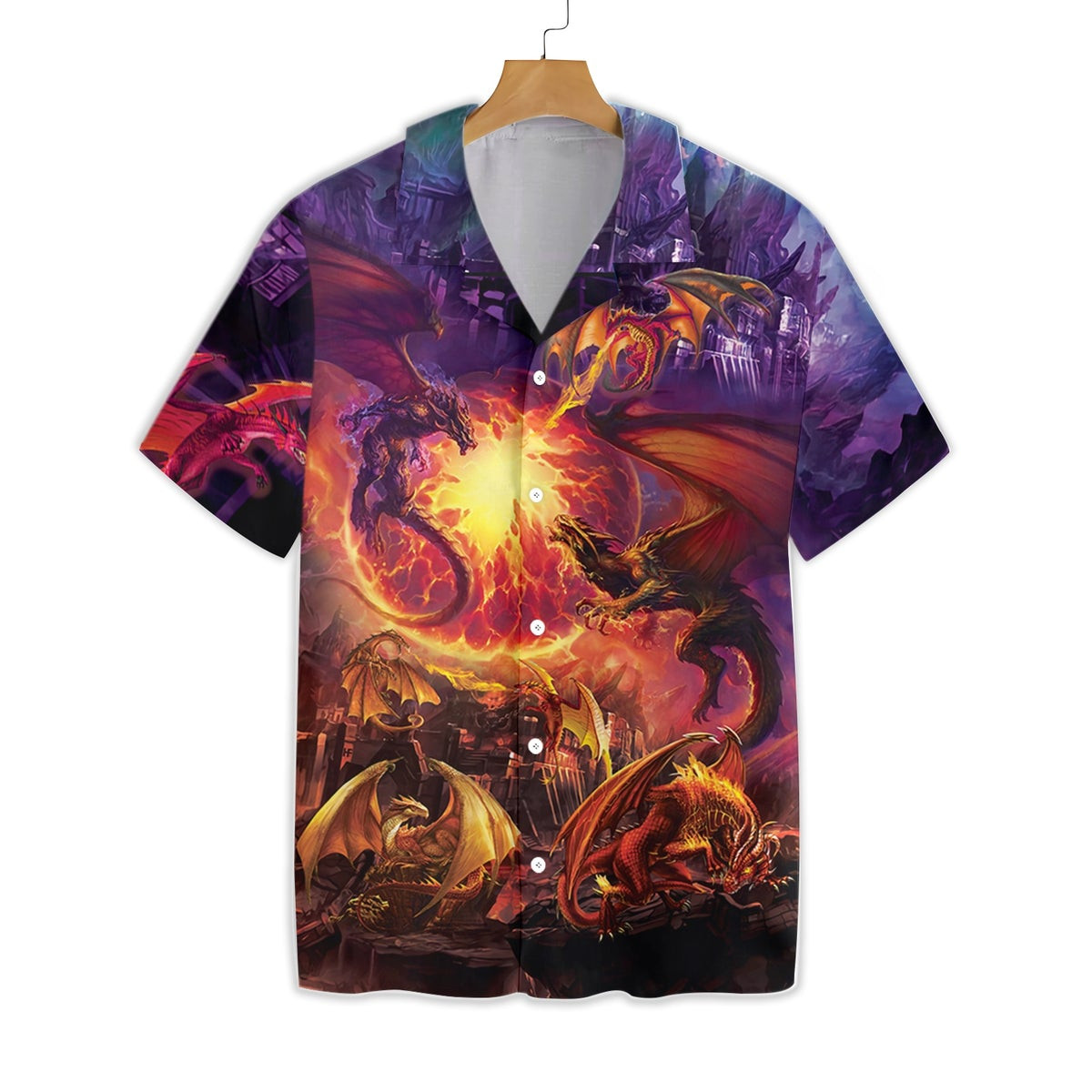 Dragons With Breathing Fire Art D Hawaiian Shirt